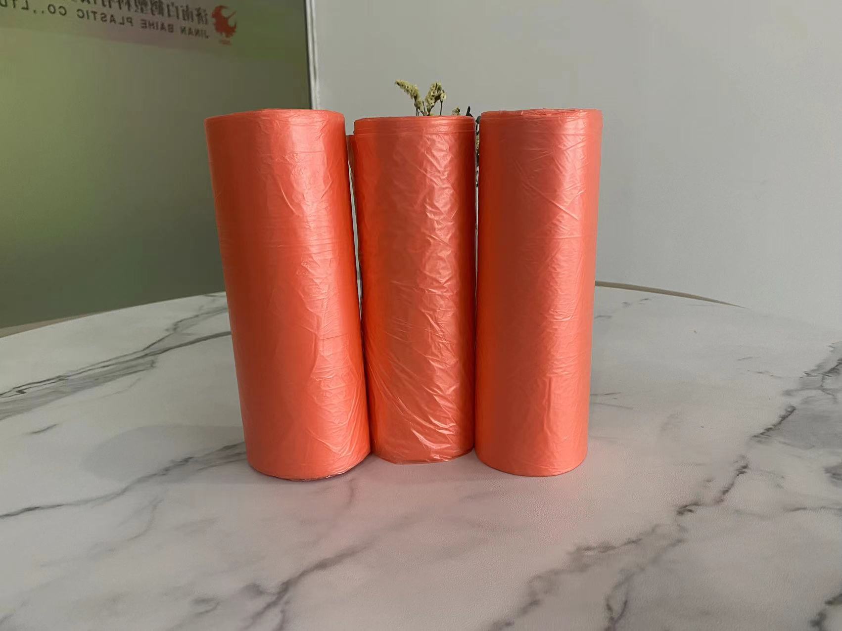 Orange Color Starsealed Garbage Bag On Roll