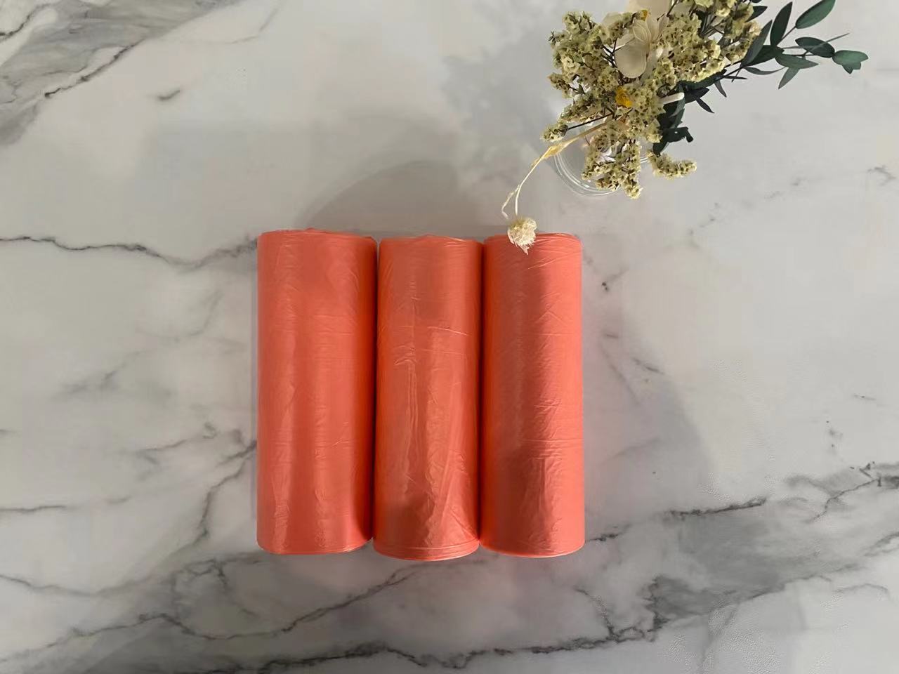 Orange Color Starsealed Garbage Bag On Roll