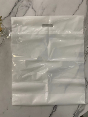 LDPE White Die Cut Handle Bags with NO Printing