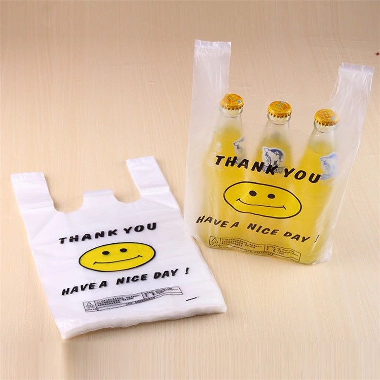 Bolsas tipo camiseta con estampado transparente de agradecimiento