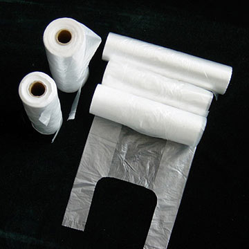 HDPE Transparent T-shirt Bags on Roll