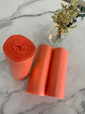 Orange Color Starsealed Garbage Bag On Roll
