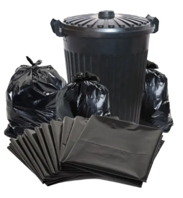 Bolsa de basura plana negra de gran tamaño
