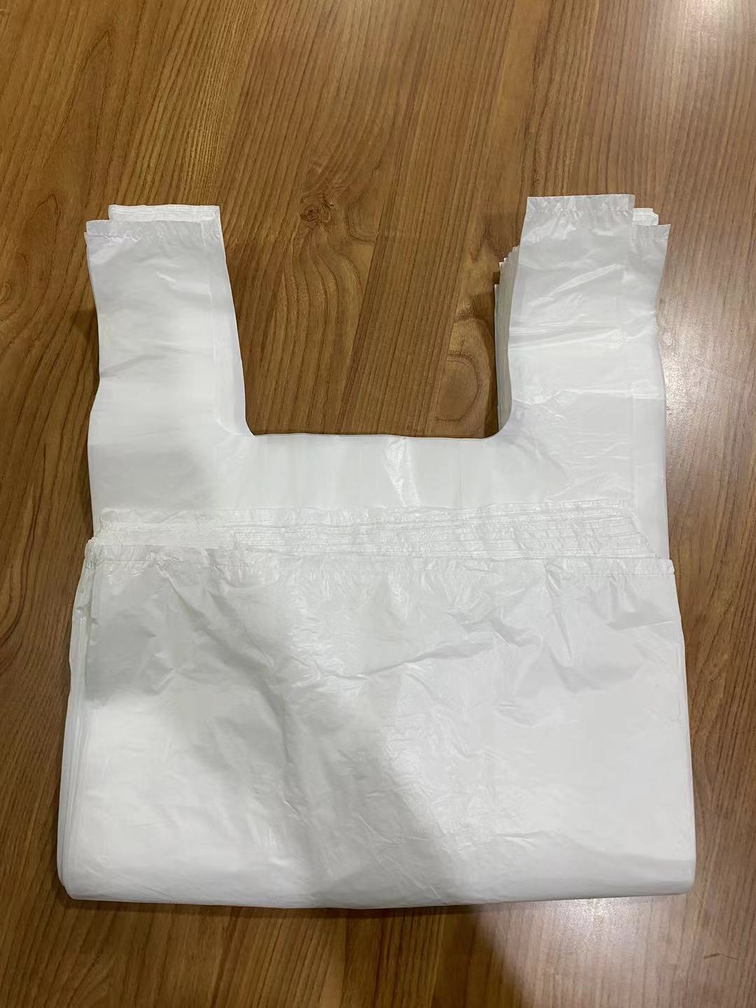Saco de camiseta descartável PE com alça de colete Saco de camiseta descartável PE com alça de colete