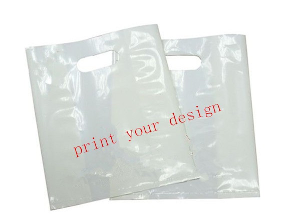 HDPE LDPE يموت قطع حقيبة تسوق بلاستيكية مع مقبض