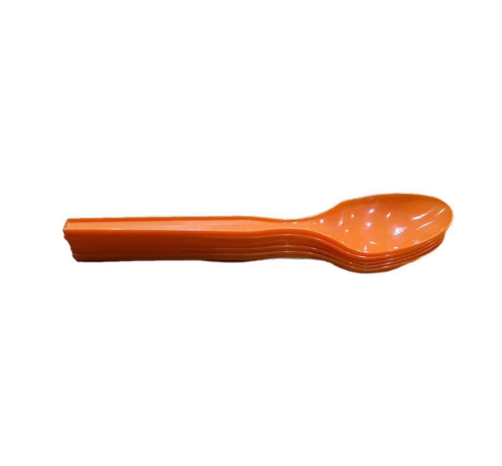 Cuchara de plástico desechable naranja