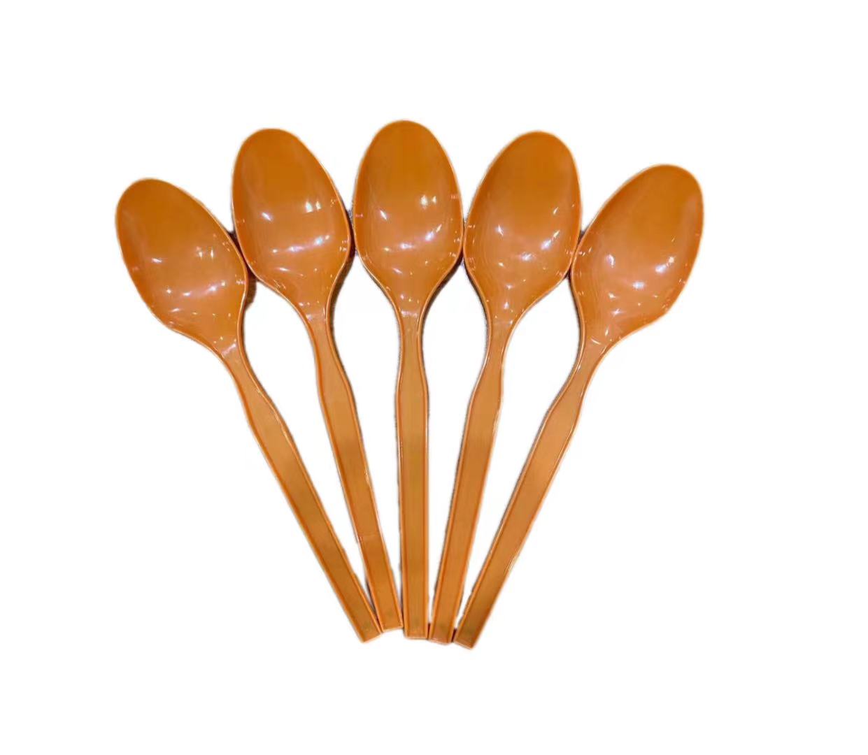 Cuchara de plástico desechable naranja