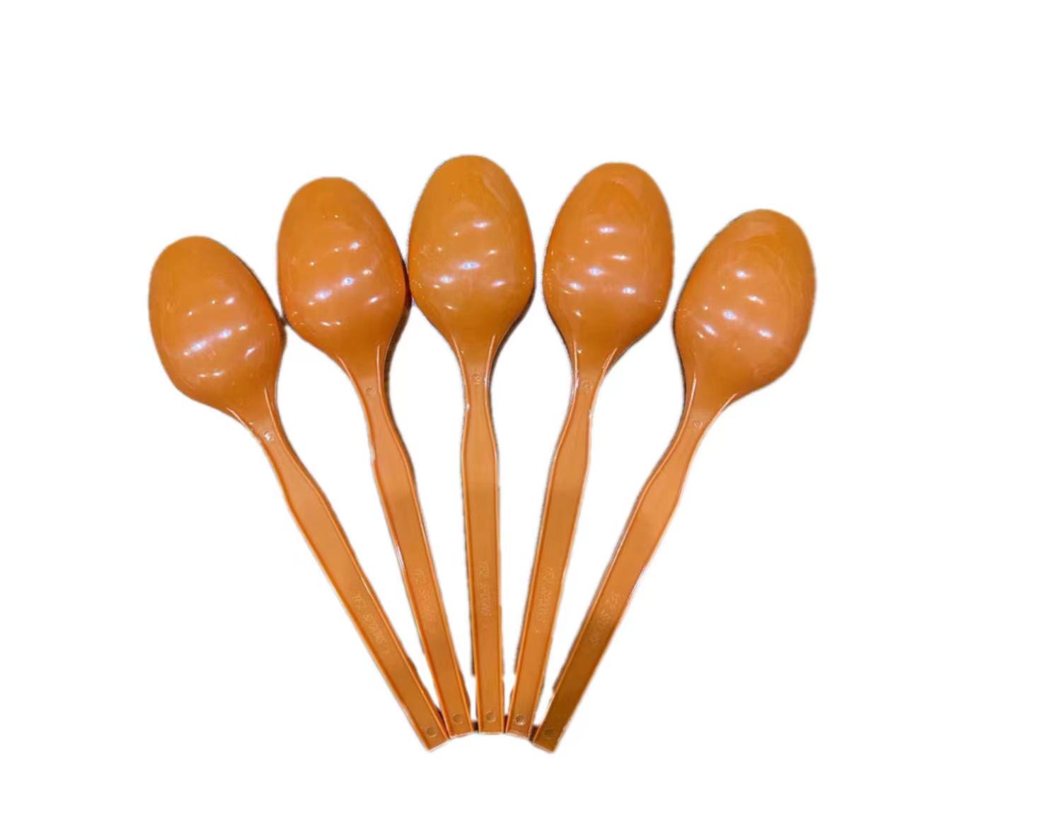 Cuchara de plástico desechable naranja Cuchara de plástico desechable naranja